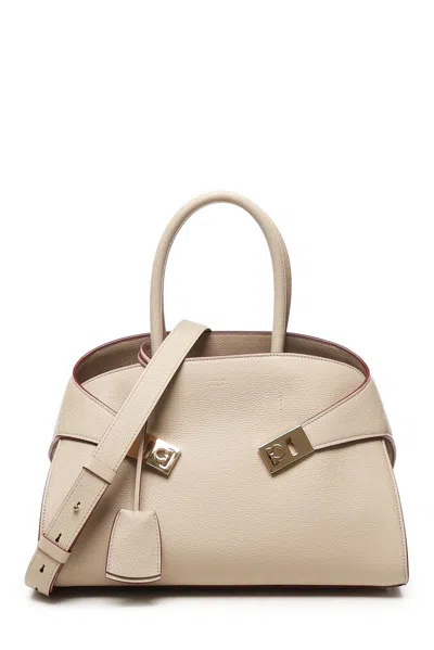 Ferragamo Hug Handbag (m) In Beige