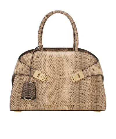 Ferragamo Hug Handbag In Brown