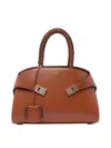 Ferragamo `hug` Small Top Handle Bag In Brown