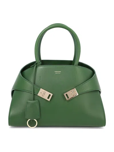 Ferragamo "hug" Handbag In Green