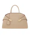 Ferragamo Bolso Top Handle S Beige Vivos Granate In Stone
