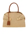 Ferragamo Medium Raffia Hug Handbag In Nude
