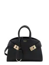 Ferragamo Mini Hug Leather Top Handle Bag In Neronero