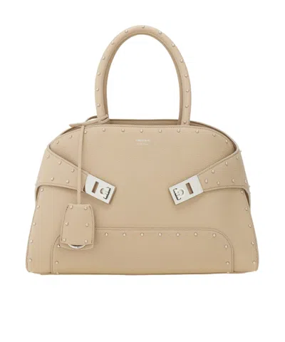 Ferragamo Hug Handbag With Studs (m)
