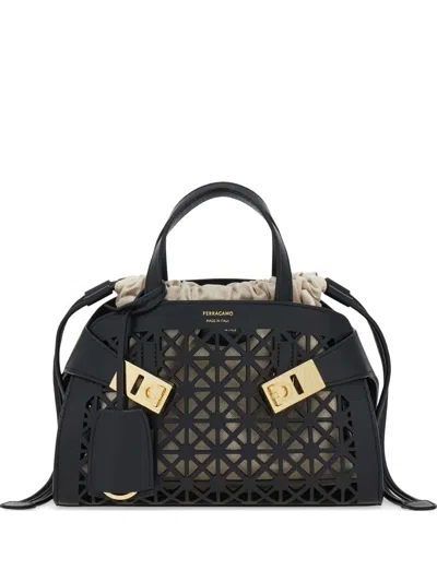 Ferragamo Black Hug Xs Satchel In Multi