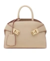 Ferragamo Mini Hug Top Handle Bag In Nude