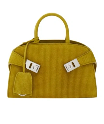 Ferragamo Hug Handbag (xs) In Yellow