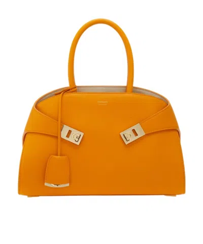 Ferragamo Hug Handbag In Yellow