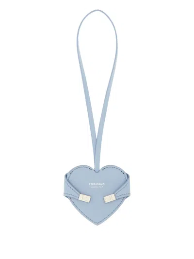 Ferragamo Hug Heart Buckle Mirror Charm In Blue
