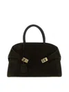 Ferragamo Hug Handbag (l) In Black