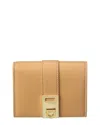 Ferragamo Hug Leather Compact Wallet In Brown