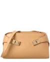 Ferragamo Hug Leather Crossbody In Beige