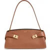 Ferragamo Hug East-west Small Leather Shoulder Bag In Brown