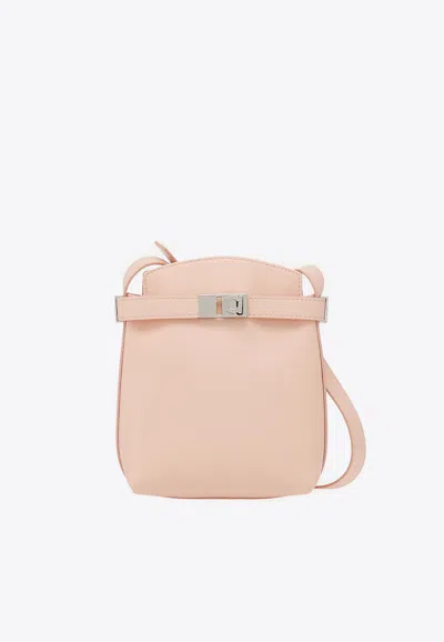 Ferragamo Hug Leather Phone Holder In Pink