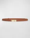 Ferragamo Hug Gancio Leather Belt In New Cognac