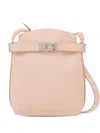 Ferragamo Pastel Pink Leather Gancini Phone Case In Pink