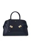 Ferragamo Hug Leather Tote Bag In Blue