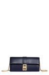 Ferragamo Hug Leather Wallet On A Chain In Blue