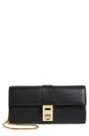 Ferragamo Hug Leather Wallet On A Chain In Nero