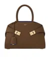 Ferragamo Borsa A Mano Hug Mini In Pelle Fango Donna In Brown