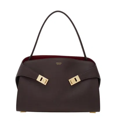Ferragamo Hug Soft Shoulder Bag In Black