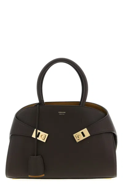 Ferragamo 'hug (m)' Handbag In Brown
