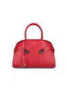 Ferragamo Hug Small Leather Top Handle Bag In Red