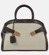 Ferragamo Hug Medium Canvas And Leather Tote Bag In Neutrals