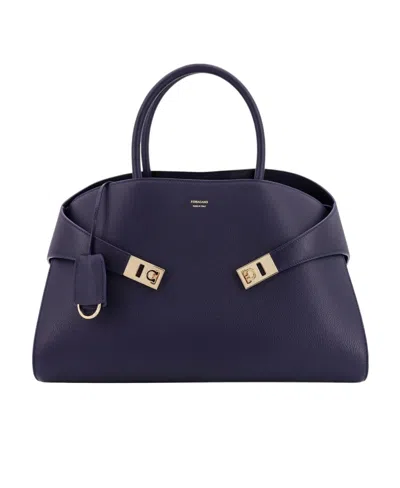 Ferragamo Hug Medium Handbag In Black