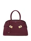 Ferragamo Hug Medium Leather Tote Bag In Red
