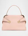 Ferragamo Hug Medium Soft Leather Shoulder Bag In Plaster