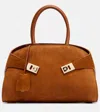 Ferragamo Hug Medium Suede Tote Bag