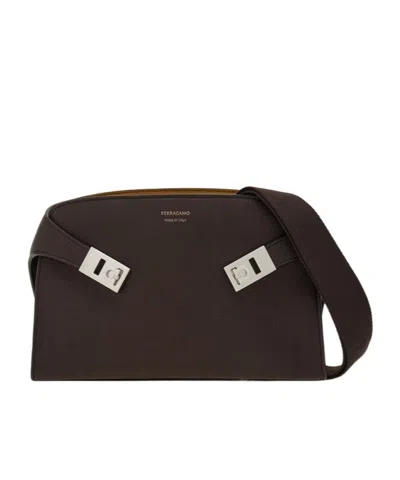 Ferragamo Hug Messenger Bag In Brown