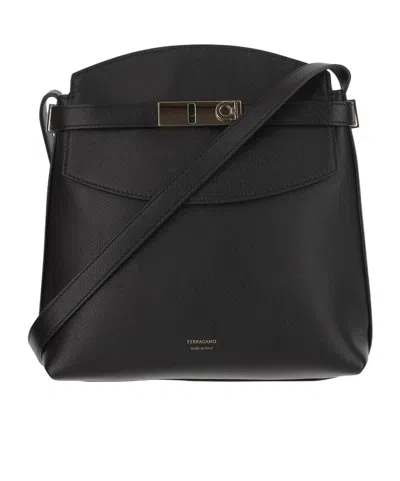 Ferragamo Hug Messenger Bag In Black