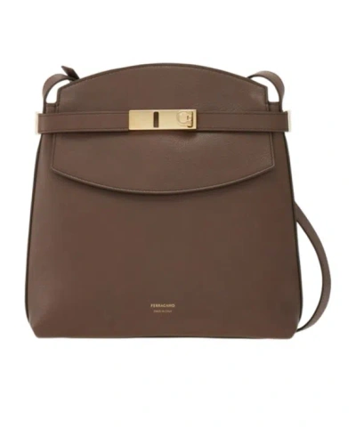 Ferragamo Hug Messenger Bag In Brown