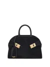Ferragamo Mini Hug Leather Top Handle Bag In Black