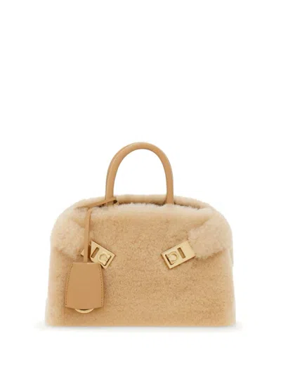 Ferragamo Hug Mini Bag In Beige