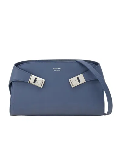 Ferragamo Hug Mini Crossbody Bag In Blue