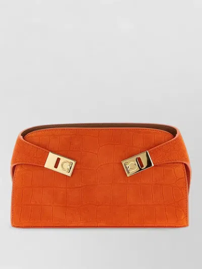 Ferragamo Hug Mini Crossbody Clutch Crocodile Texture