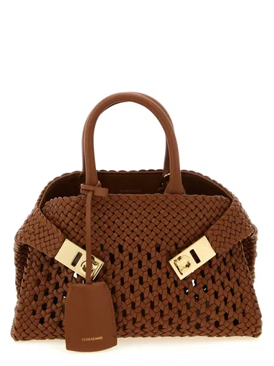 Ferragamo Hug Mini Handbag In Brown