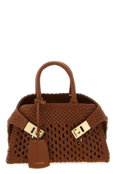 Ferragamo 'hug Mini' Handbag In Brown