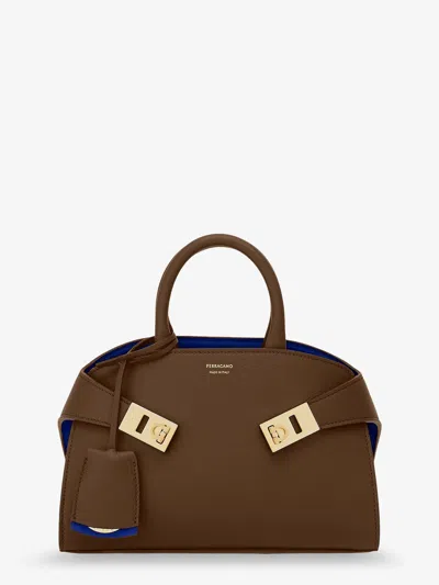 Ferragamo Hug Mini Leather Crossbody Bag In Brown