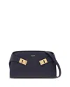 Ferragamo Structured Silhouette Top Handle Gold-tone Hardware In Blue