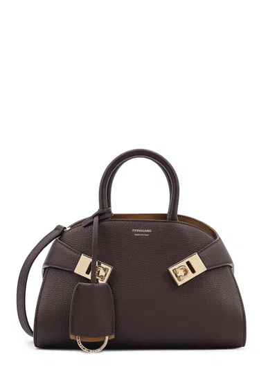 Ferragamo Hug Mini Leather Shoulder Bag In Brown