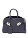 Ferragamo Hug Mini Leather Tote Bag In Blue