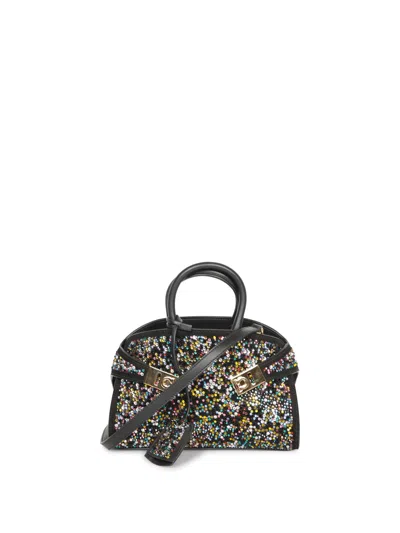 Ferragamo Hug Mini Rhinestone Multicolor/black Bag