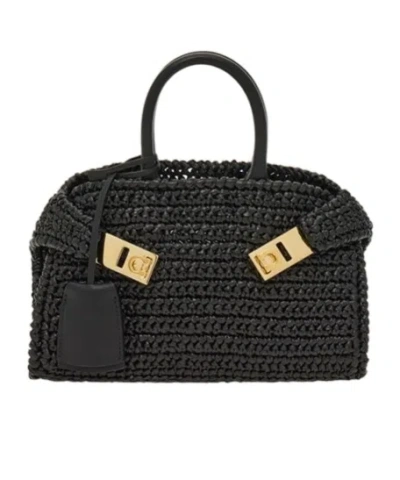 Ferragamo Hug Mini Shoulder Bag In Black