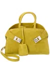 Ferragamo Hug Mini Suede Crossbody In Yellow