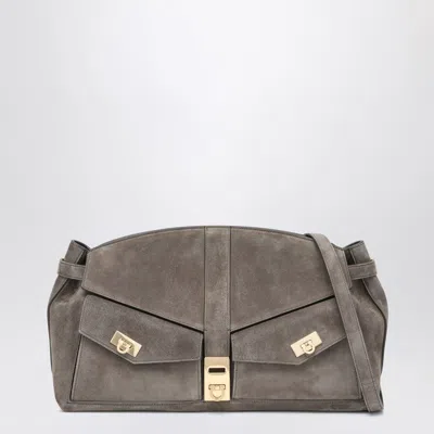 FERRAGAMO HUG MULTIPOCKET L GRAY SHOULDER BAG