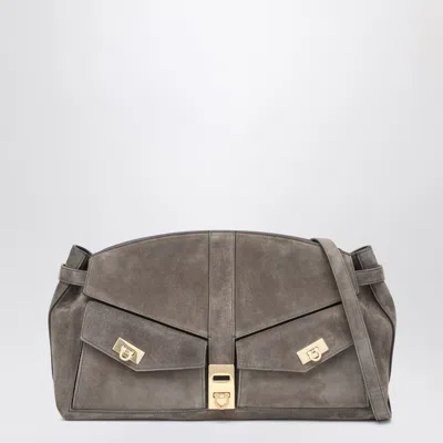 FERRAGAMO FERRAGAMO HUG MULTIPOCKET L GRAY SHOULDER BAG